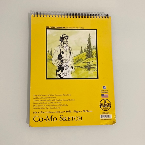 Bee Paper Company - Art Drawing Sketch Book/Notebook/Pad 9in.x 12in. 21 sheets - Picture 1 of 5